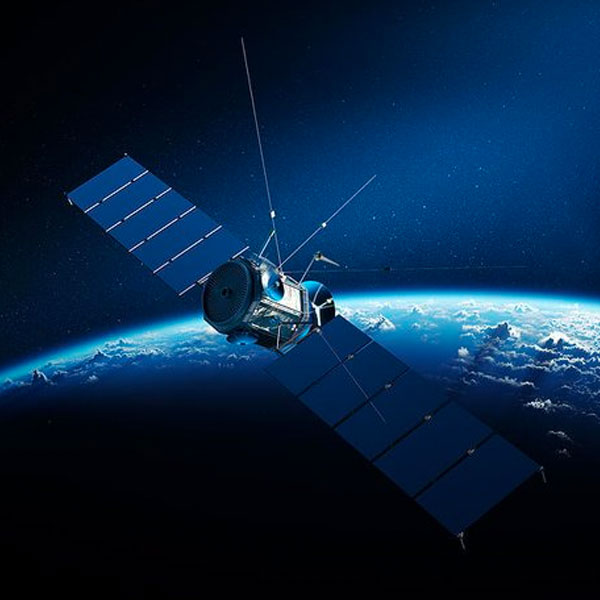 Satellite orbiting earth